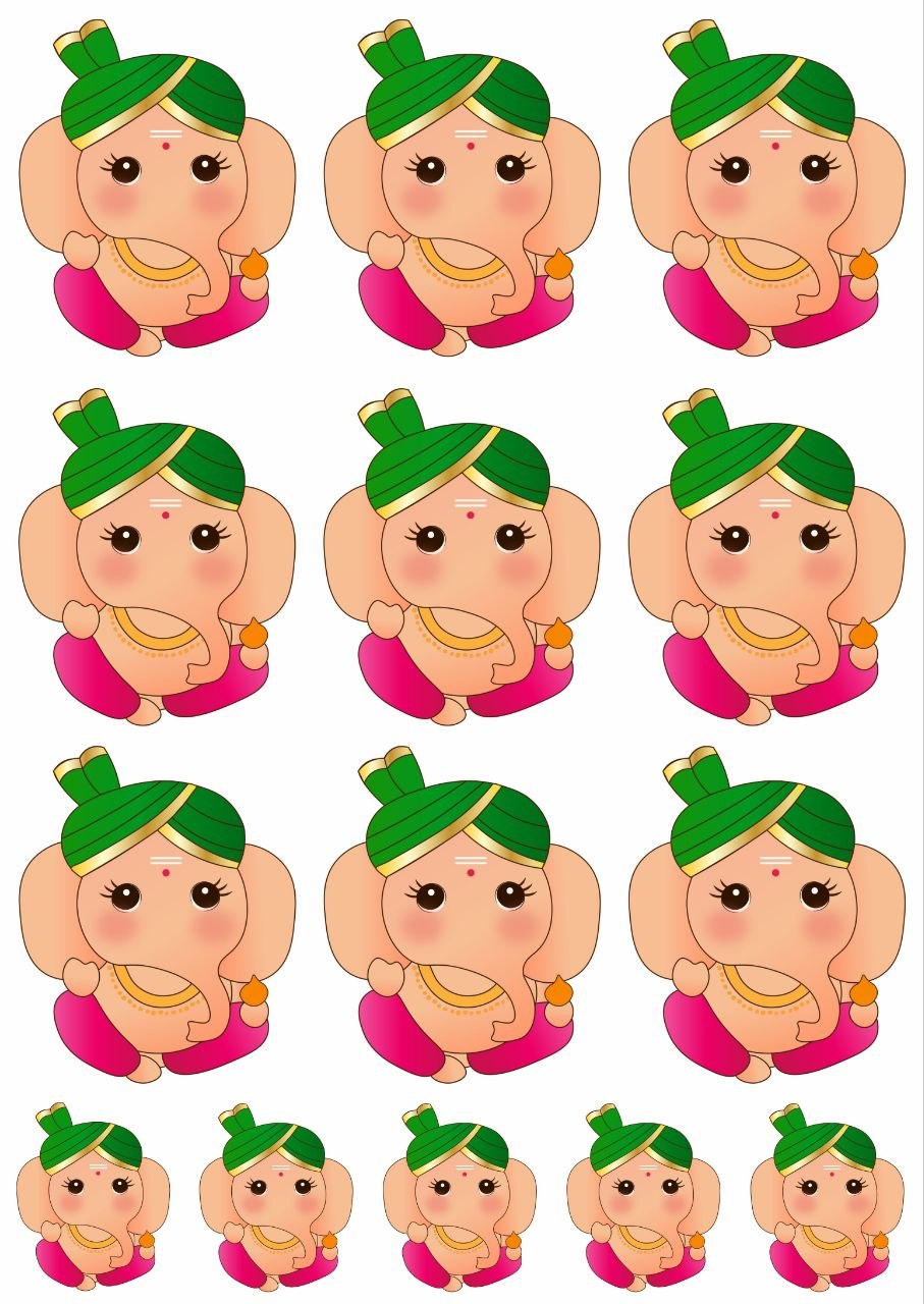 Ganpati Ganesha Sticker - Press N Peel (UV DTF) Size A6