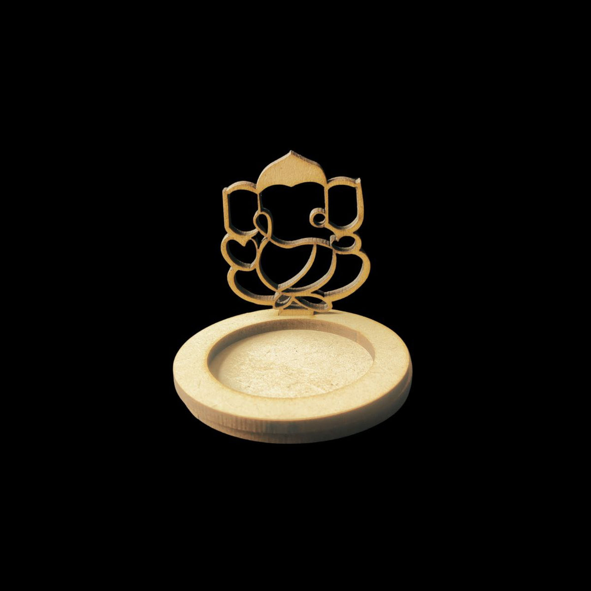 Ganpati - Laser cutout - Mini Tealight Holder (MDF Base) Diwali Festive Collection