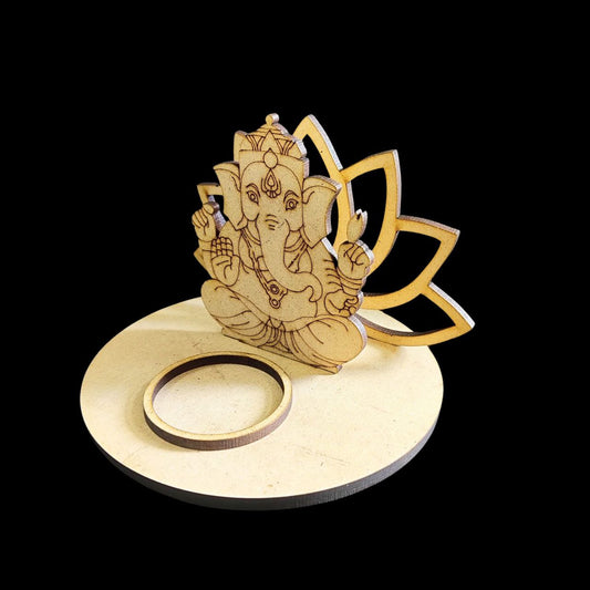 Ganpati Lotus (MDF Tealight Holder) Festive