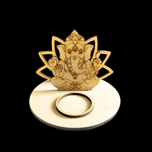 Ganpati Lotus (MDF Tealight Holder) Festive