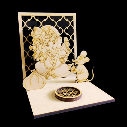 Ganpati Pandal with Tealight Holder (MDF- Festive)