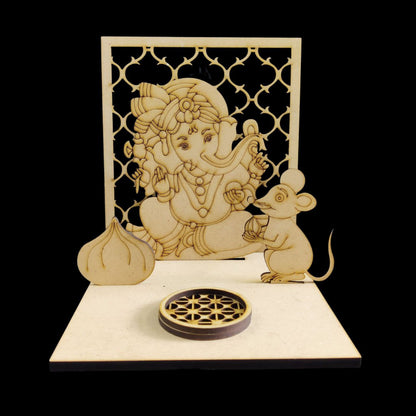 Ganpati Pandal with Tealight Holder (MDF- Festive)
