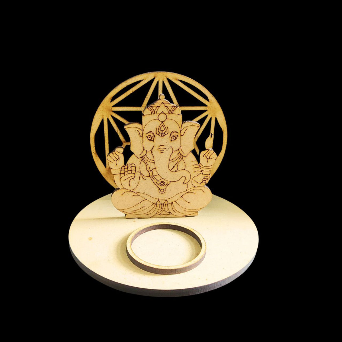 Ganpati Star Pattern (MDF Tealight Holder) Festive