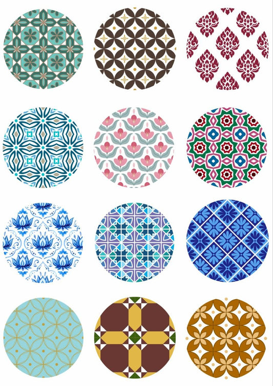 Geometric Mandala Morphs - Press N Peel Stickers (UV DTF) Rakhi Special