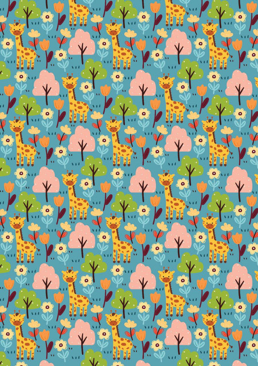 Giraffe Vertical Seamless pattern ( Instant Transfer Sheets )