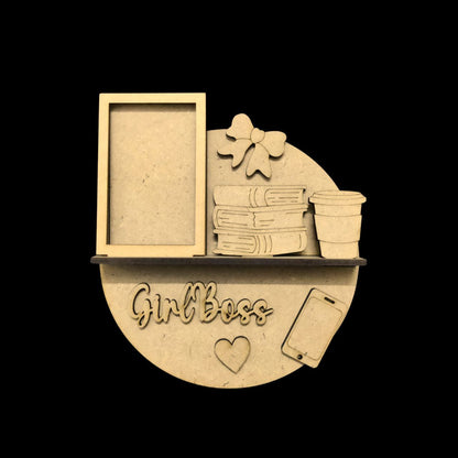 Girl Boss (DIY Miniature Shelf - MDF Fridge Magnet Base)