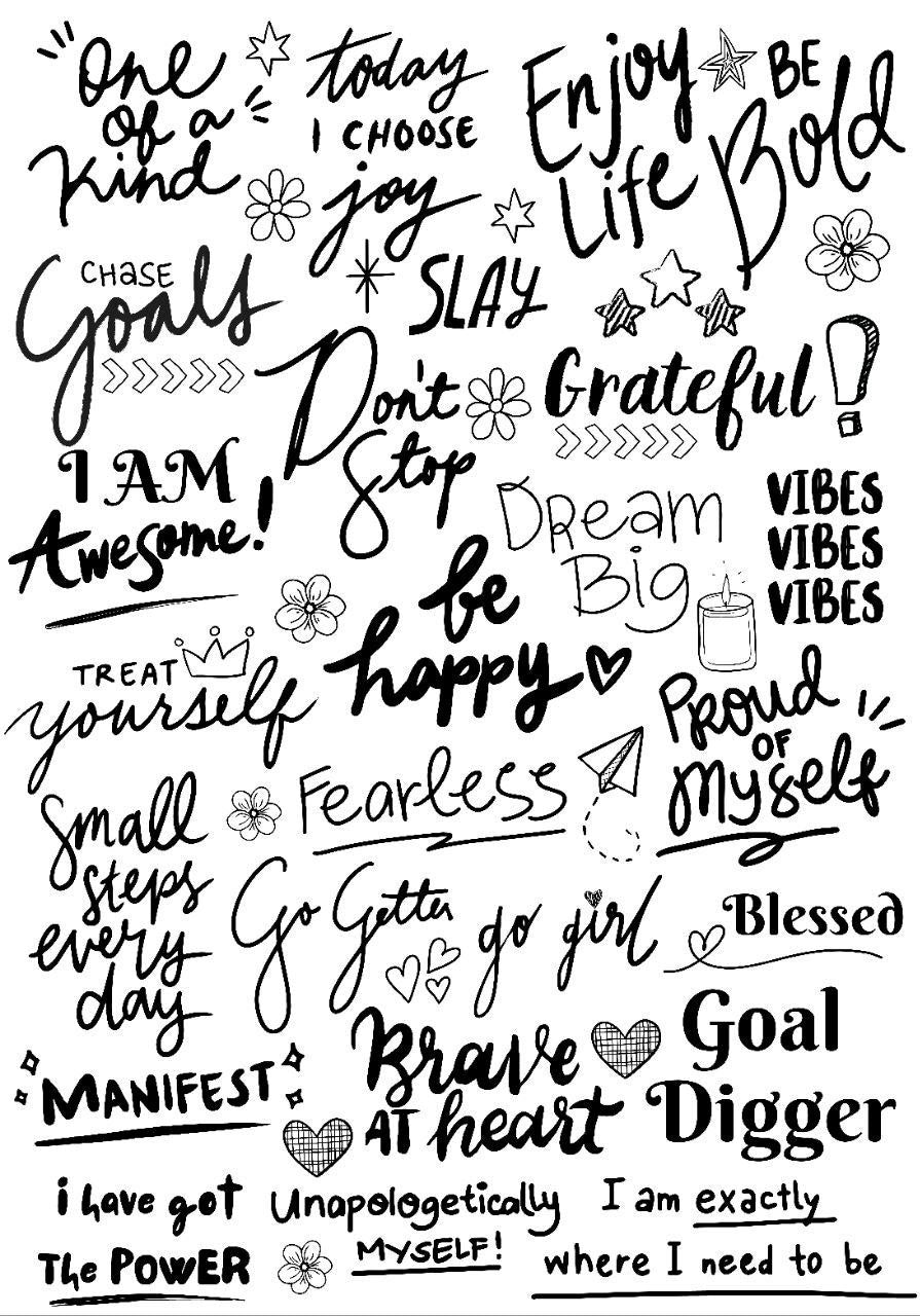 Girl Quotes ( Celebrating Women - Instant Transfer Sheet )