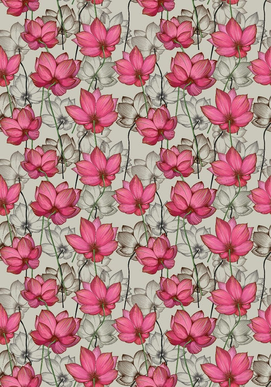 Lotus -  Pichwai -  ( Instant Transfer Sheets )