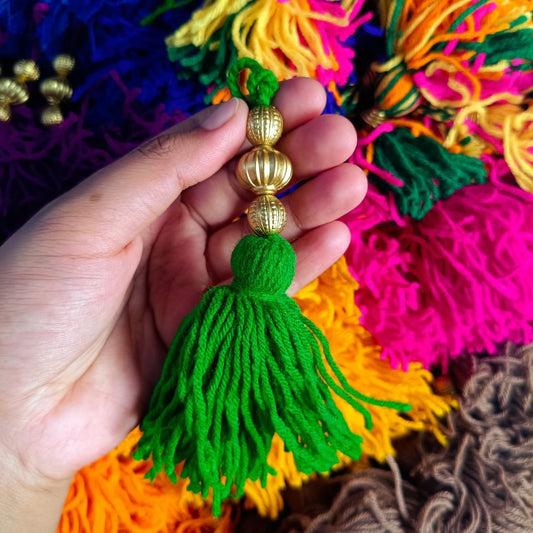 Green - Wool Latkan Tassel ( Craft Embellishment )
