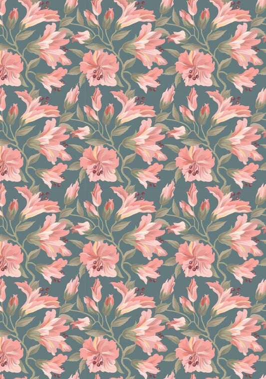Green n Pink Florals ( Instant Transfer Sheets )