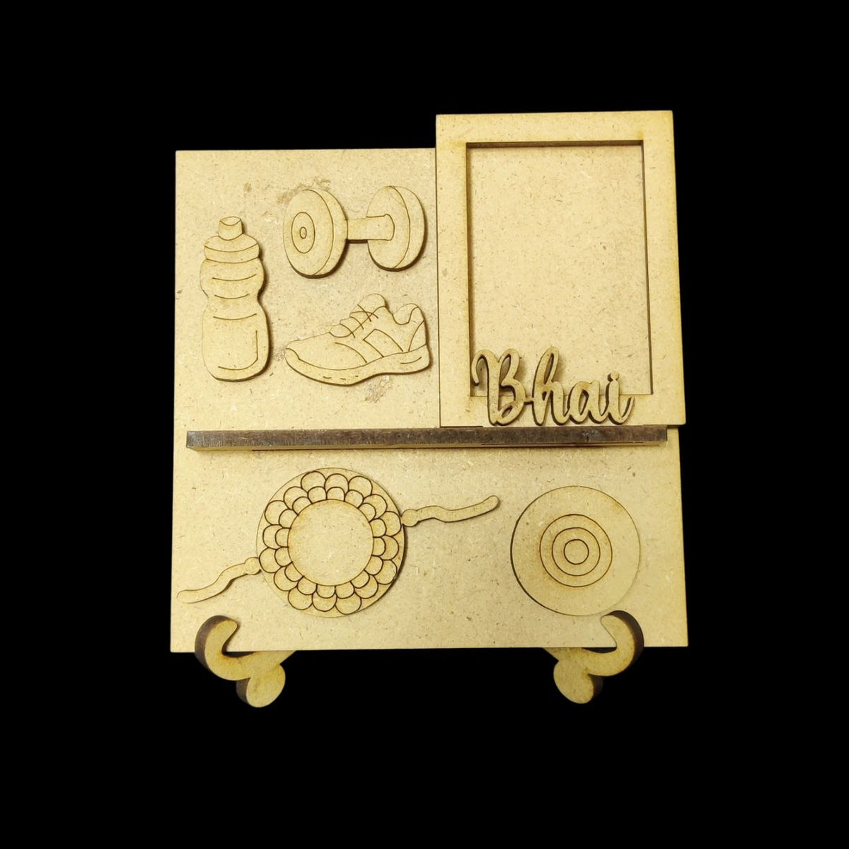 Gym Fitness Lover Bhai - Miniature Photo Fridge Magnet Base & Desk Stand - MDF