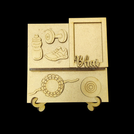 Gym Fitness Lover Bhai - Miniature Photo Fridge Magnet Base & Desk Stand - MDF