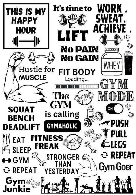 Gym Fitness Lovers ( Instant Transfer Sheet )