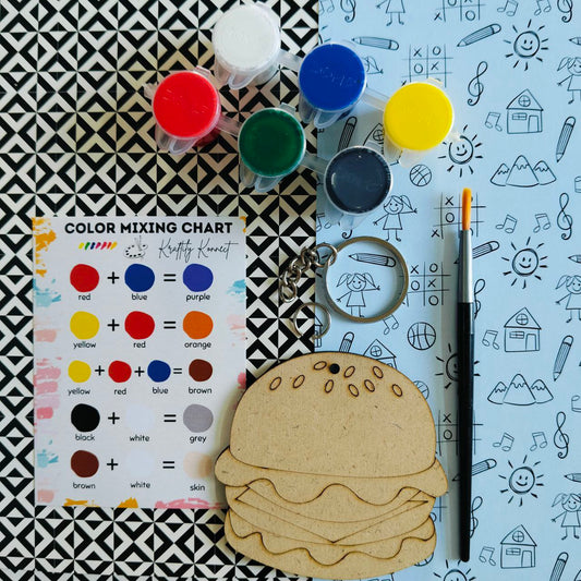CheeseBurger (DIY Keychain Kit For Kids - MDF)