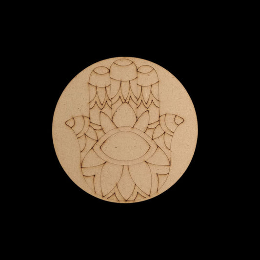 Hamsa Palm (Evil Eye Coaster - MDF Premarked)