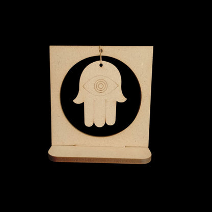 Hamsa Palm Hand - Evil Eye (MDF Desk Stand)