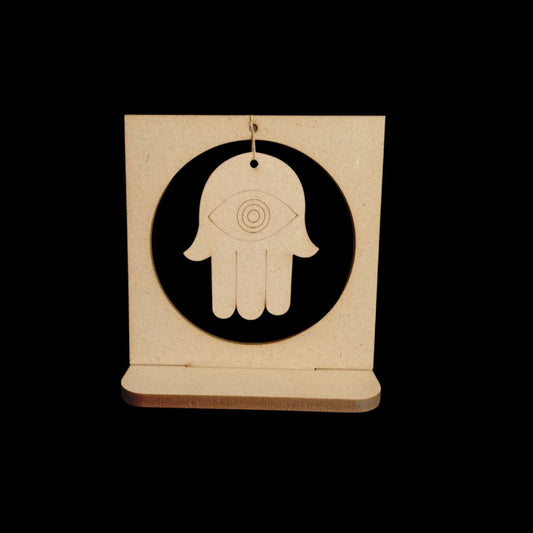 Hamsa Palm Hand - Evil Eye (MDF Desk Stand)