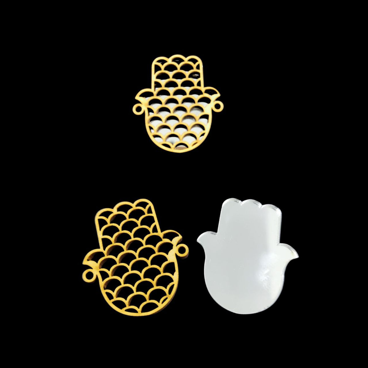 Hamsa - Traditional Rakhi with silver acrylic (MDF)