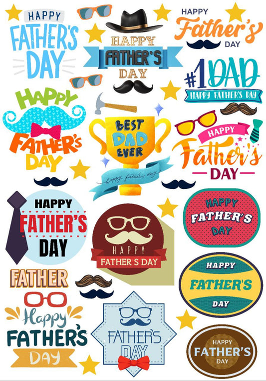 Happy Father's Day Colourful ( Instant Transfer Sheet )
