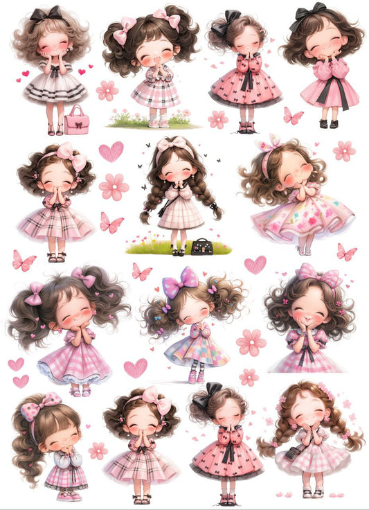 Happy Girl - Mix Elements (Instant Transfer Sheet)