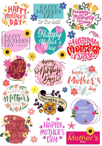 Happy Mother's Day - Colourful ( Instant Transfer Sheets )