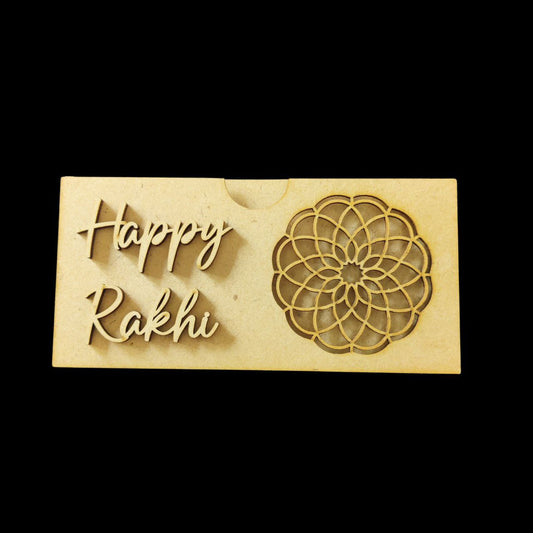 Happy Rakhi - Floral Mandala Cash Envelope (MDF)