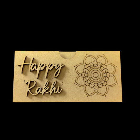 Happy Rakhi - Floral Premarked cash envelope(MDF)