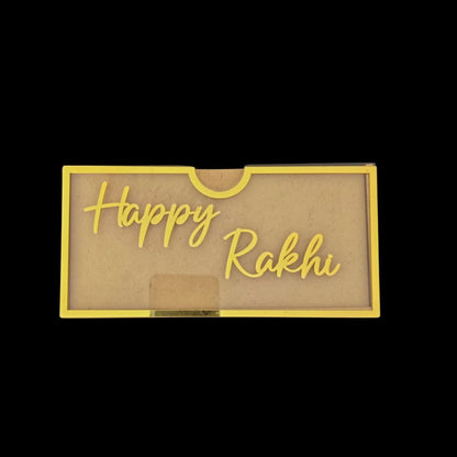 Happy Rakhi- Gold Acrylic Cash Envelope (Raksha Bandhan)