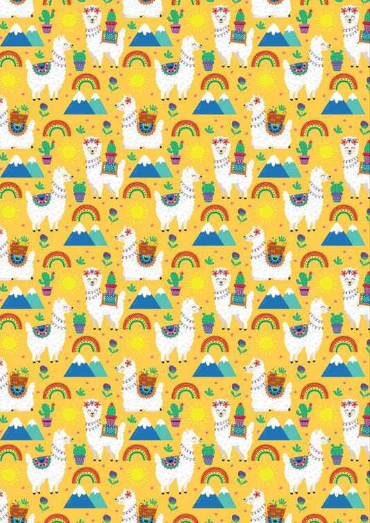 Happy Llamas - Seamless (Kids - Decoupage Papers )