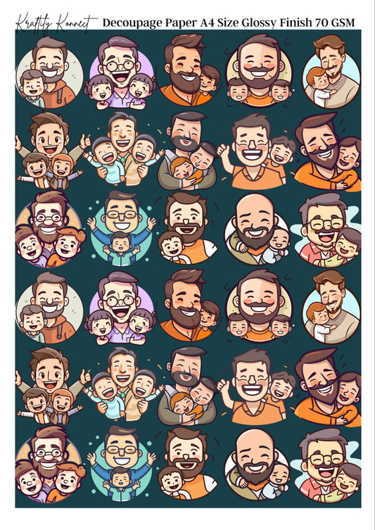 Happy with Dad - Father ( Decoupage Papers )