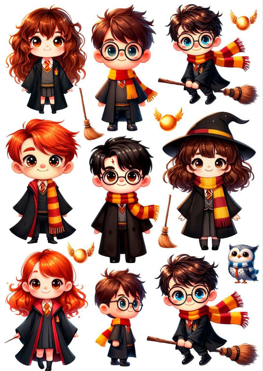 Harry Potter Characters - Press N Peel Stickers (UV DTF) Size A6