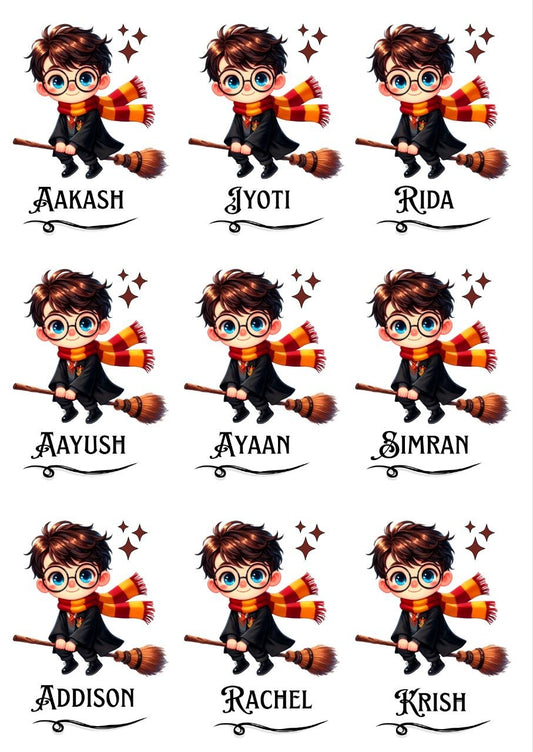 Harry Potter - Personalised DTF Press n Peel Stickers (A6) 9 Names