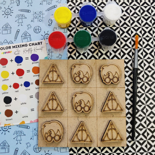 Harry Potter & The Deathly Hallows Symbol (DIY Tic Tac Toe Kit - MDF)