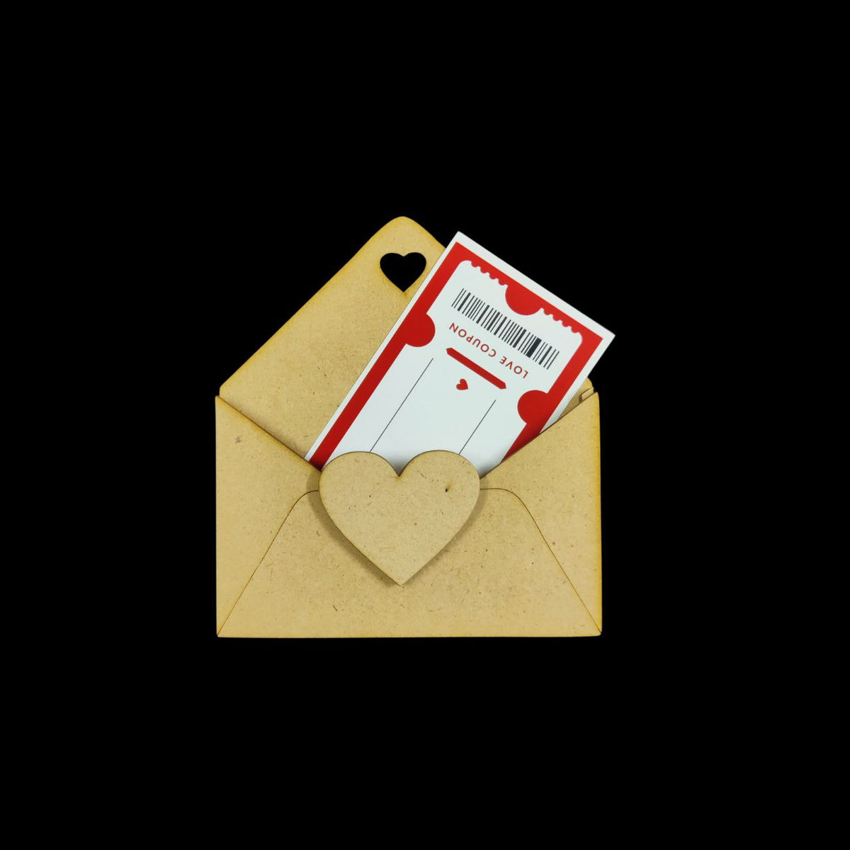 Heart Envelope - Love Coupon holder (MDF - Valentine's Collection )