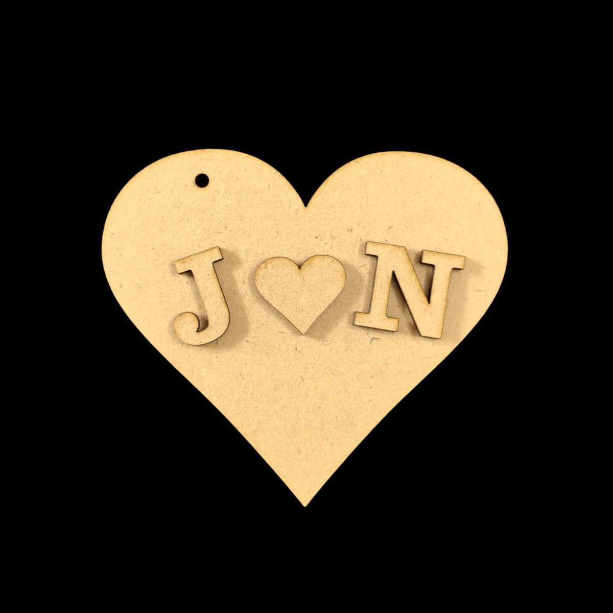 Heart - Initials ( MDF Keychain Base - Valentine's ) Personalised