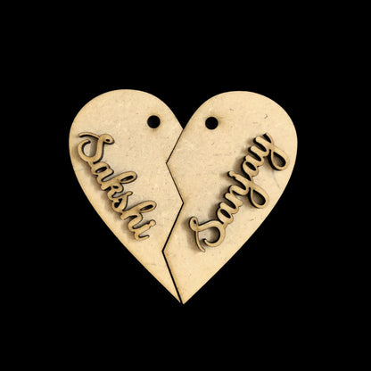 Our Heart - personalised Name ( MDF Keychain Base - Valentine's Love)