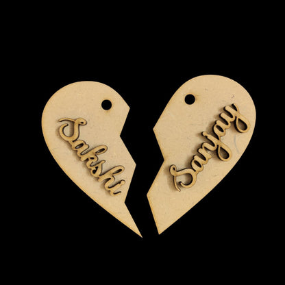 Our Heart - personalised Name ( MDF Keychain Base - Valentine's Love)