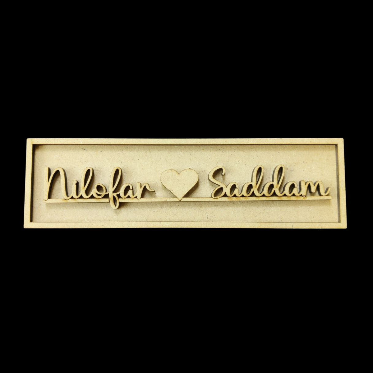 Minimalist Love - Personalised Couple Name Plate Rectangular (MDF Valentine's)