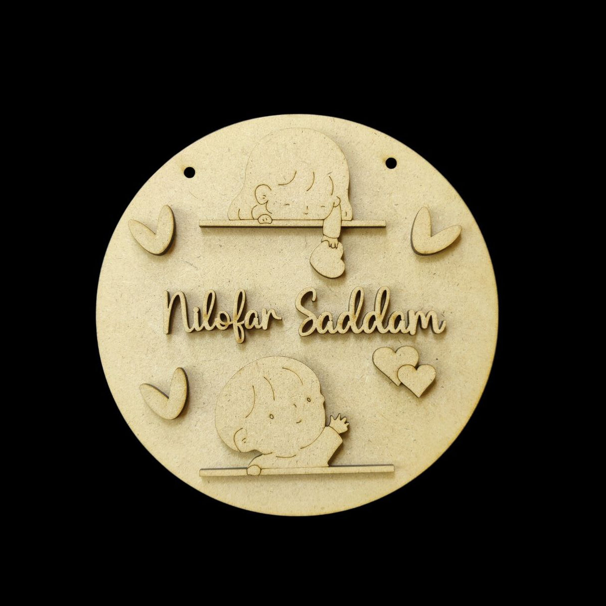 Minimalist Love - Personalised Couple Name Plate Rectangular (MDF Valentine's)