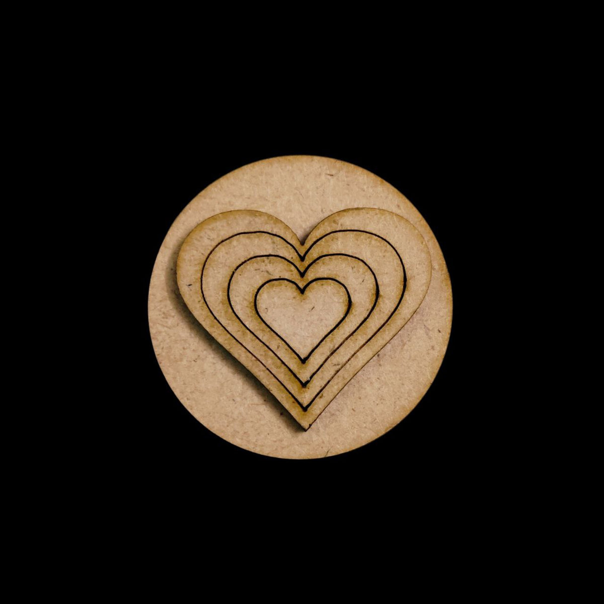 Hearts - mini (MDF Round Fridge Magnet Base)