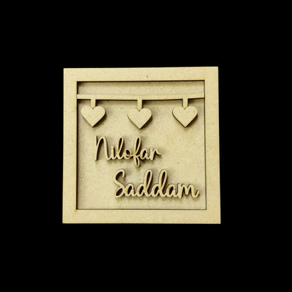Minimalist Love - Personalised Couple Name Plate Rectangular (MDF Valentine's)