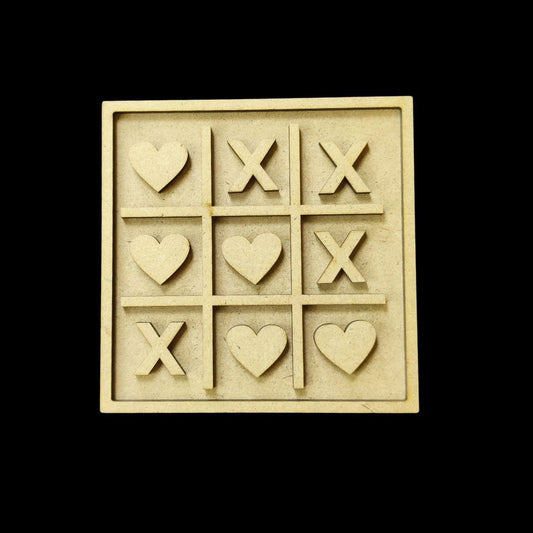 Hearts & Xs - Layered Tic Tac Toe MDF Base - Valentine's