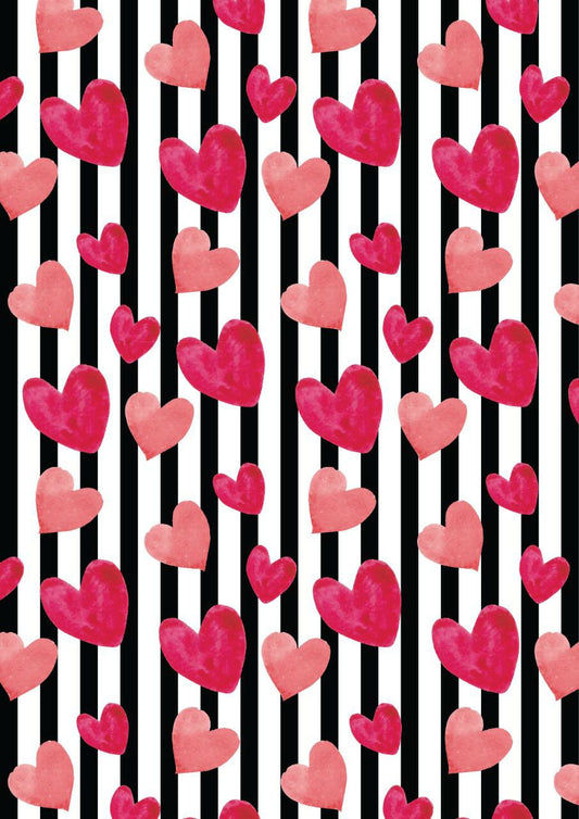 Hearts stripes ( Decoupage Sheets - Valentine's )