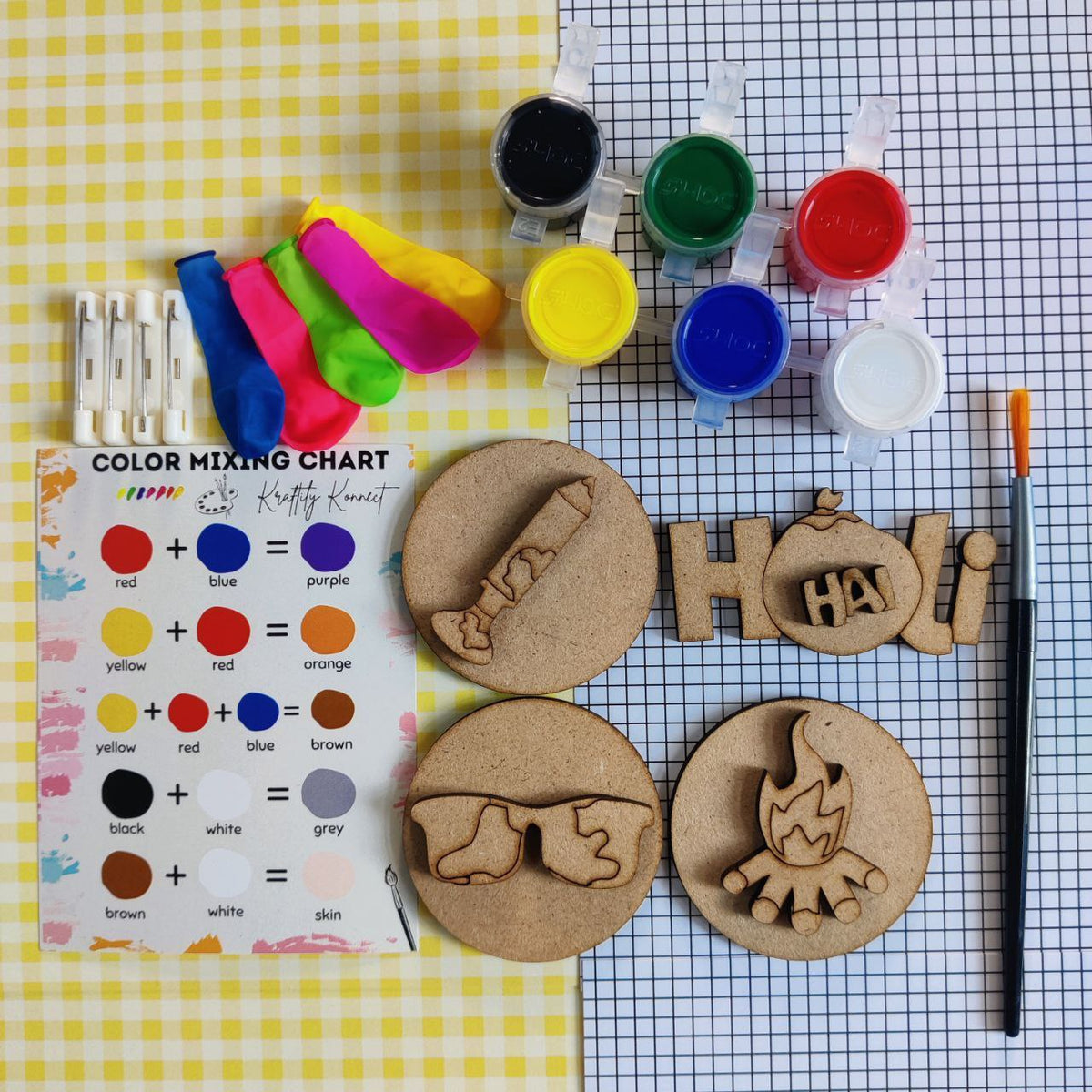 Holi DIY Badge Kit (MDF) 1