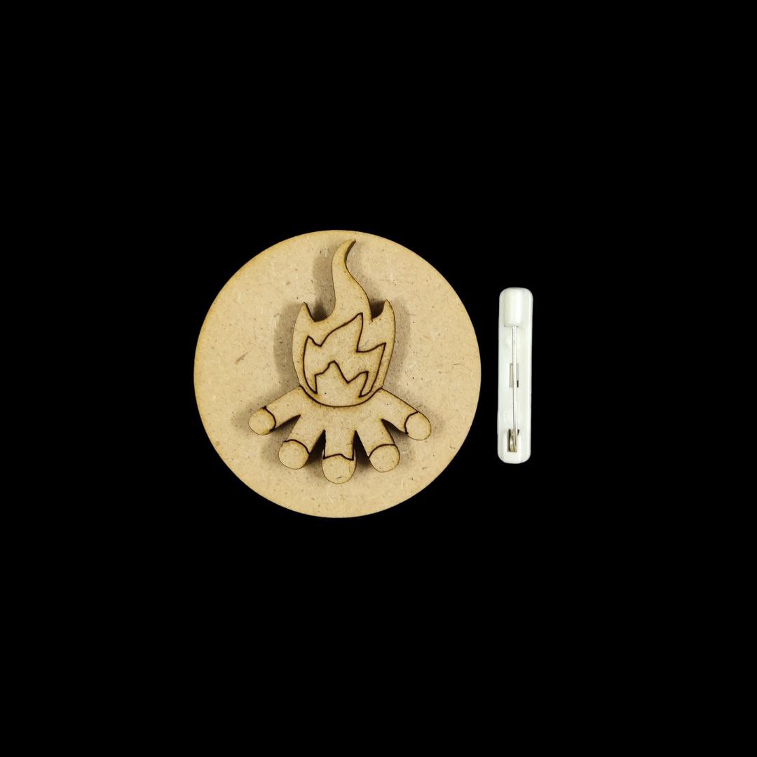 Holika Bonfire - Holi Badge Pin (MDF)