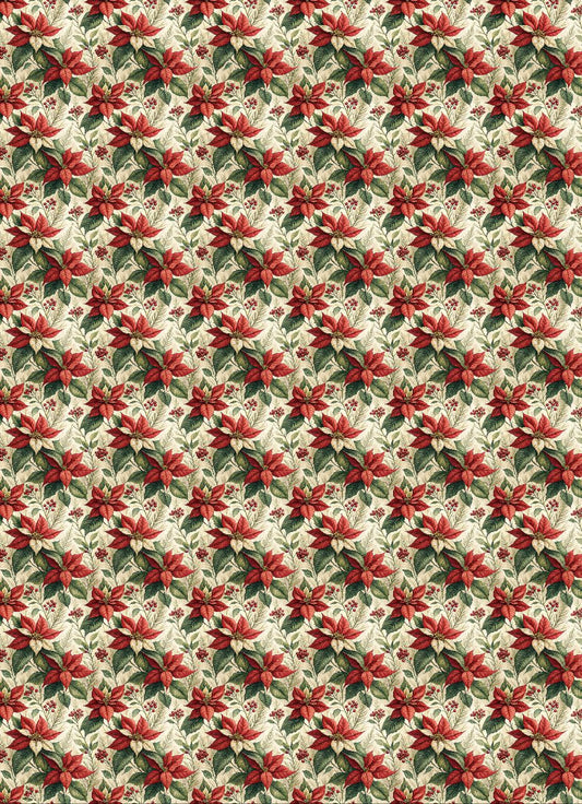 Holly Leaves Flower and Berries (Instant Transfer Sheet) Christmas