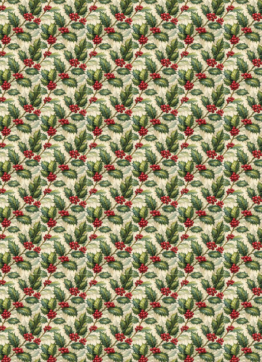 Holly Leaves and Berries - Seamless (Instant Transfer Sheet) Christmas