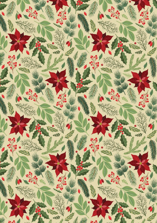 Holly Leaves n Berries ( Christmas - Decoupage Paper )