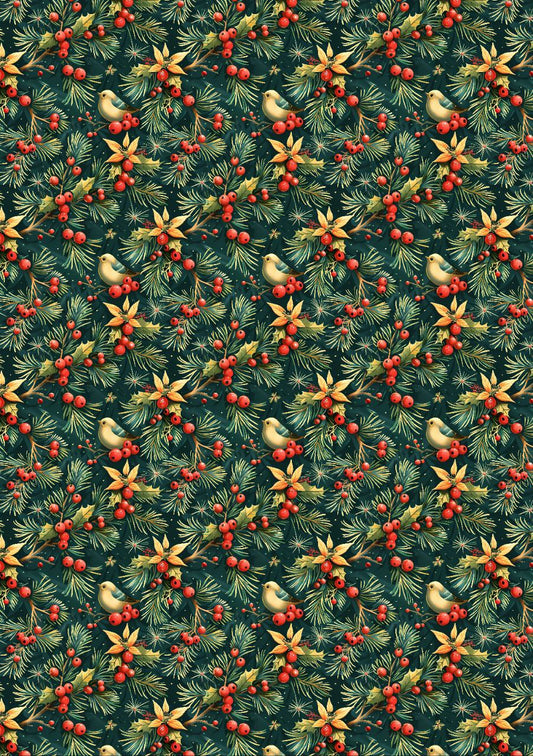 Holly Leaves n Berries (Decoupage Paper) Christmas