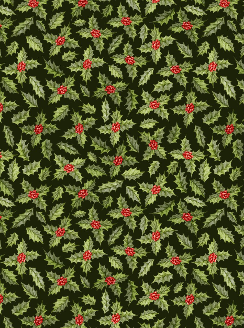 Holly leaves n Berries - Green( Christmas - Decoupage Sheet )